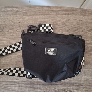 Vans Black With Checkered Strap Crossbody